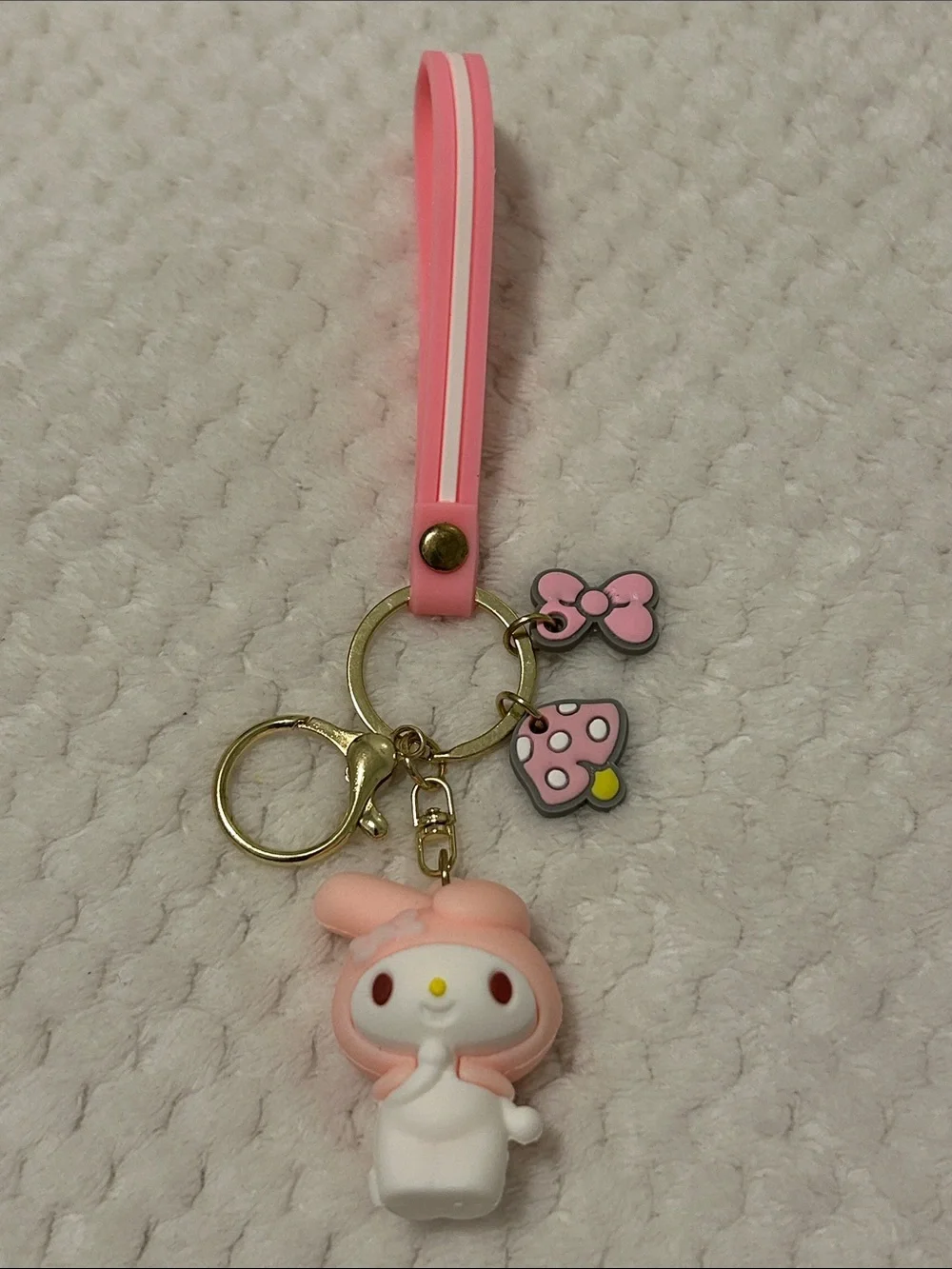 NWOT Pink My Melody Silicone Keychain Wristlet for Kids